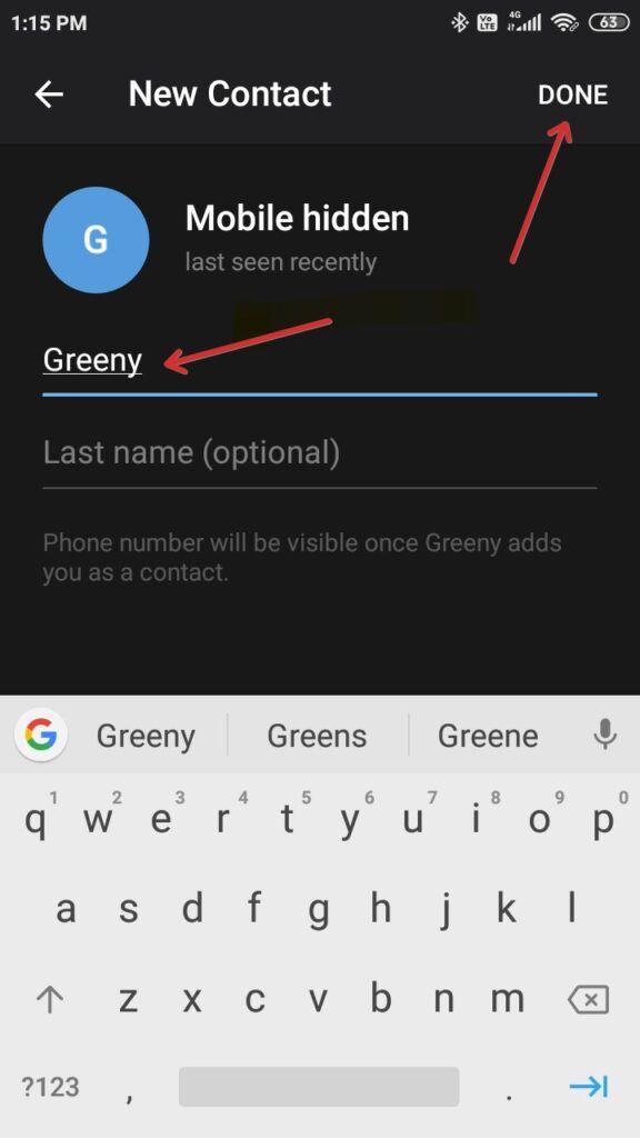 How to add by username on Telegram mobile app